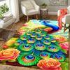1pc Elegant Peacock Design Area Rug - Soft, Anti-Slip, and Durable Gaming Room Decor for Bedroom