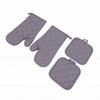 Oven Mitts Pot Holders Set Heat Proof Cotton Non Slip Kitchen Oven Gloves with Hanging   for Cooking Grilling Machine Washable
