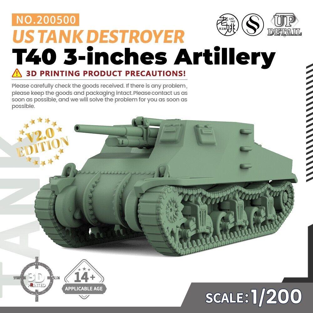 

SSMODEL 1/200 Military Model Kit US T40 3-inches Artillery Tank Destroyer