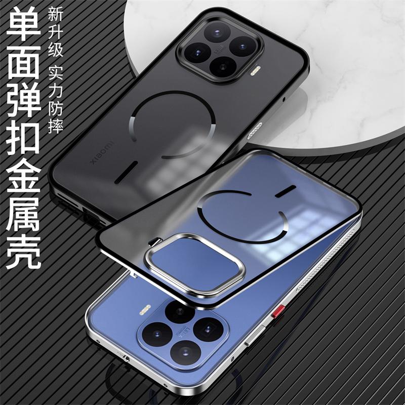 For Xiaomi 17T Pro Case For MagSafe Magnetic Aluminium Alloy Metal Frame Matte Transparent Acrylic Cover