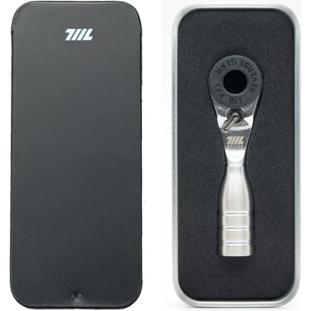 

711L Мини-трещотка - Одна из самых маленьких в мире 1/4-дюймовых трещоток для труднодоступных мест - Совместима с любым шестигранным удлинителем [Импортный]