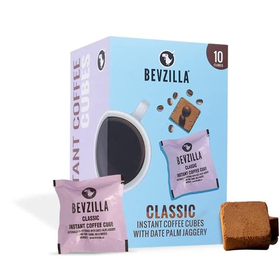 

Bevzilla 10 Classic Instant Coffee Cubes | Made with Date Palm Jaggery & Arabica Beans | No Refined Sugar | Classic Strong Bold Flavour|& Cold