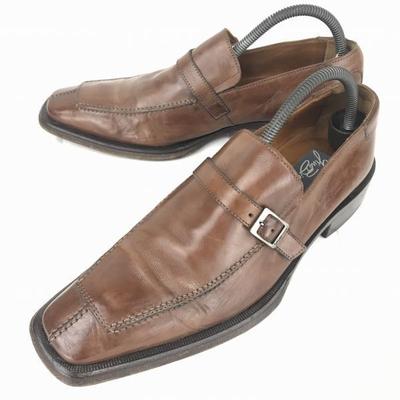 Gino Bianchi Portugal Leather Slip-On Belt Detail Dress Shoes Brown 26.0(USED)
