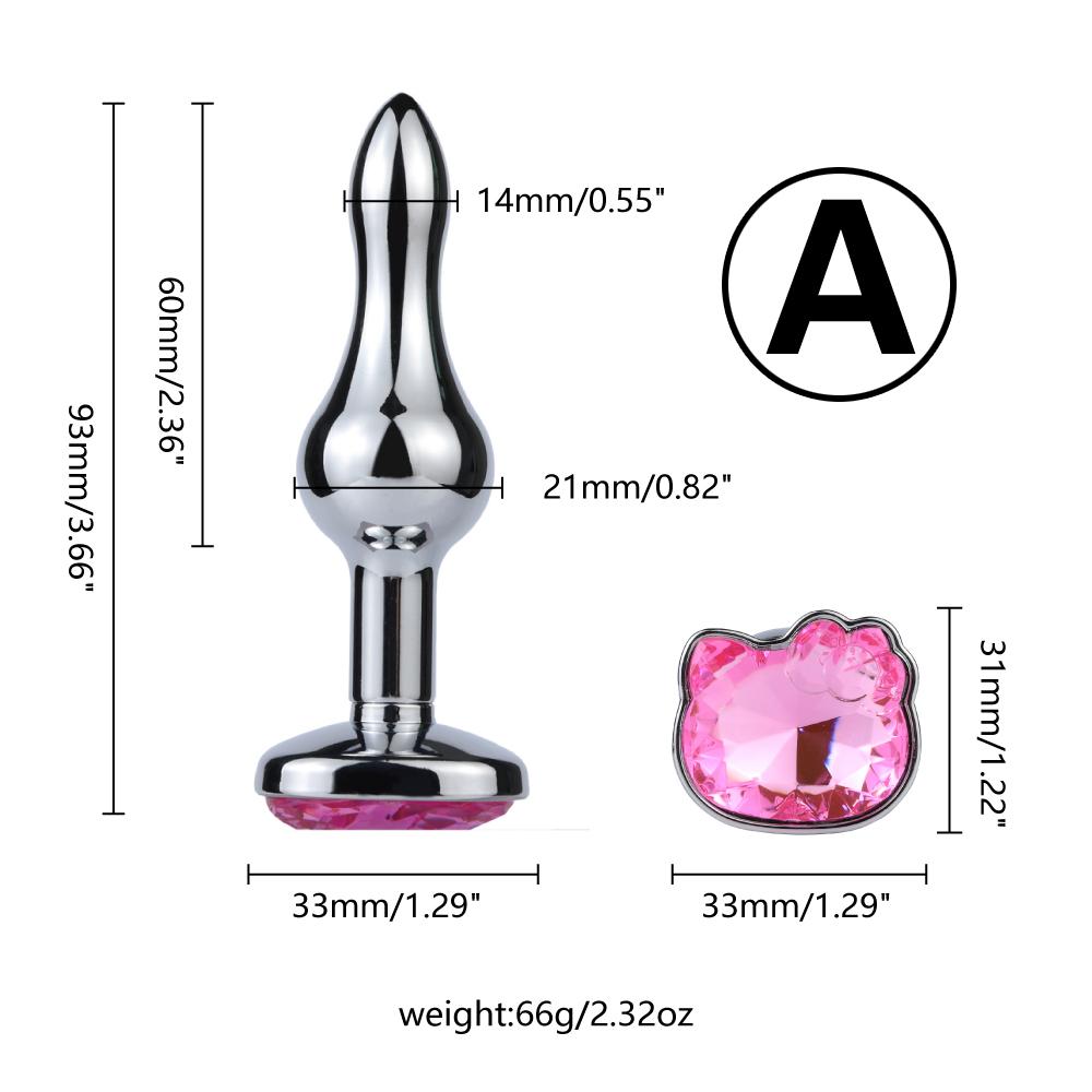 1pcs Cat Face Jewel Base Anal Plug 7 Size Butt Masturbation Tools Lovers Sex Massager Adult Sex Toys