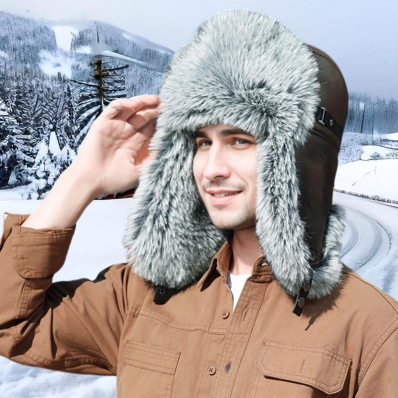 Winter imitation fur men's train head hat thickened warm middle and old ear protection cold hat