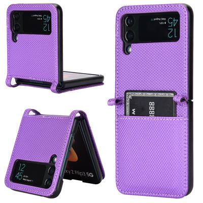 Funda de Cuero con Ranura para Tarjeta Anti-Caída Para Samsung Galaxy Z Flip 4 5g Flip4 Flip 3 Flip3 Zflip4 Accesorios para Teléfono Móvil Fundas