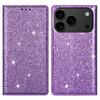 For iPhone 17 Pro Max Case Glittery PU Leather+TPU Card Slot Phone Cover