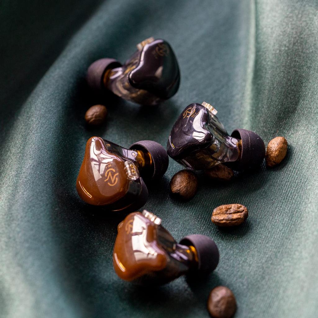 Yinyoo CCZ Coffee Bean Chinese Wired 10mm Dual Magnetic 1DD Earbuds with Detachable Deep for DC-1 Earphones, 2-Pin Connectors, Re-cableable, Bass,