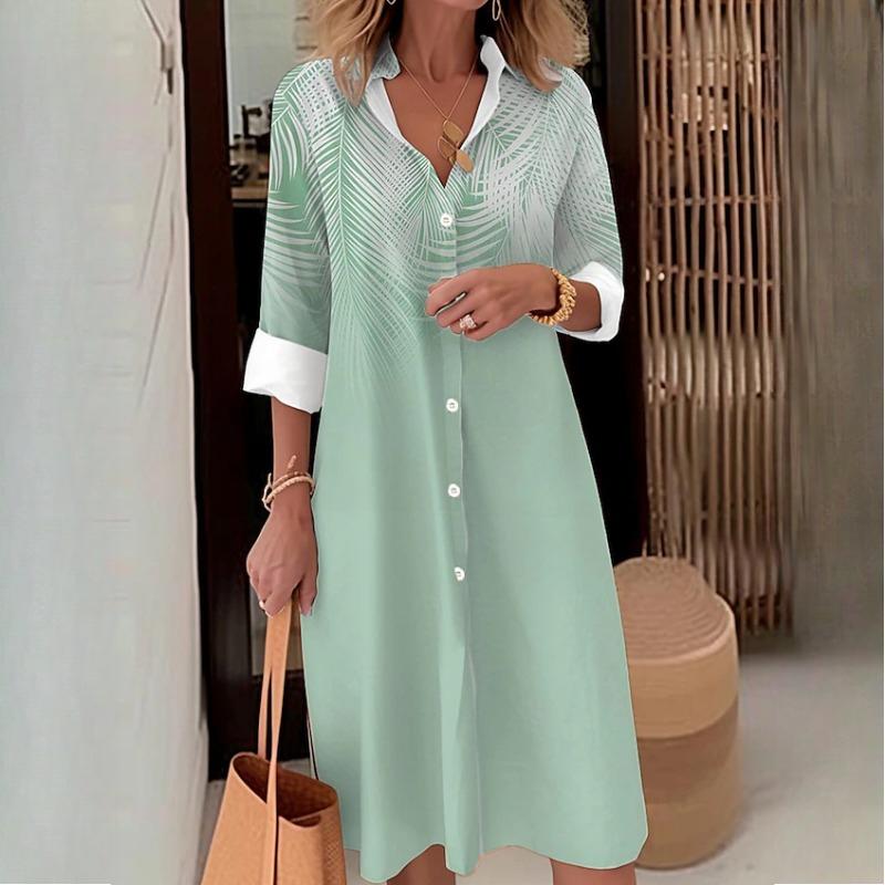 EastRogue Chemise Robe Décontractée Automne Hiver Femme Tempérament Boutons Col Chemise Manches Longues Ample