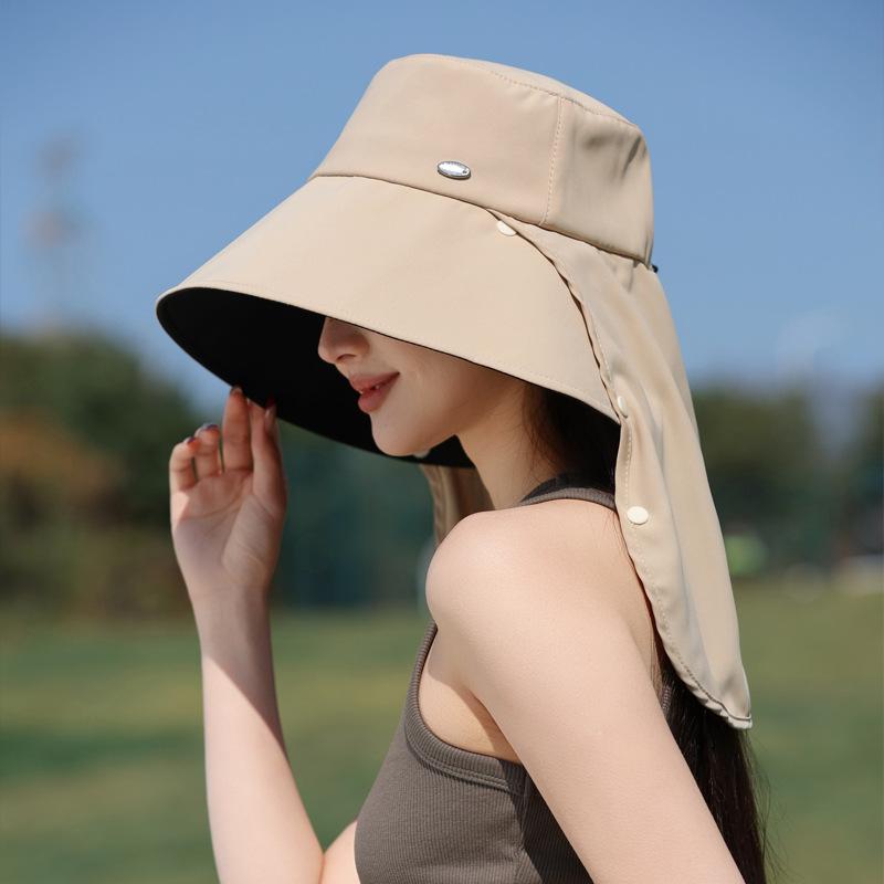 Summer new hat women's sunshade sunscreen hat face cover neck shawl hat outdoor travel UV protection integrated hat