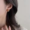 Retro Glaze Beaded Stud Earrings with Spiral Ear Hooks - Sophisticated Autumn-winter Earrings for An Elegant Look.