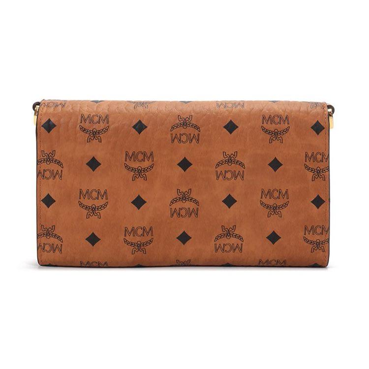 MCM Monogram Leather Phone Crossbody Wallet Women bags Brown Cognac MXEBSVI01CO001