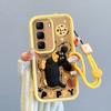 KEYSION Shockproof Case for Infinix Hot 50 4G 5G with Lanyard Soft Silicone Cute 3D Cartoon Doll Phone Cover for Infinix Hot 50 Pro 4G