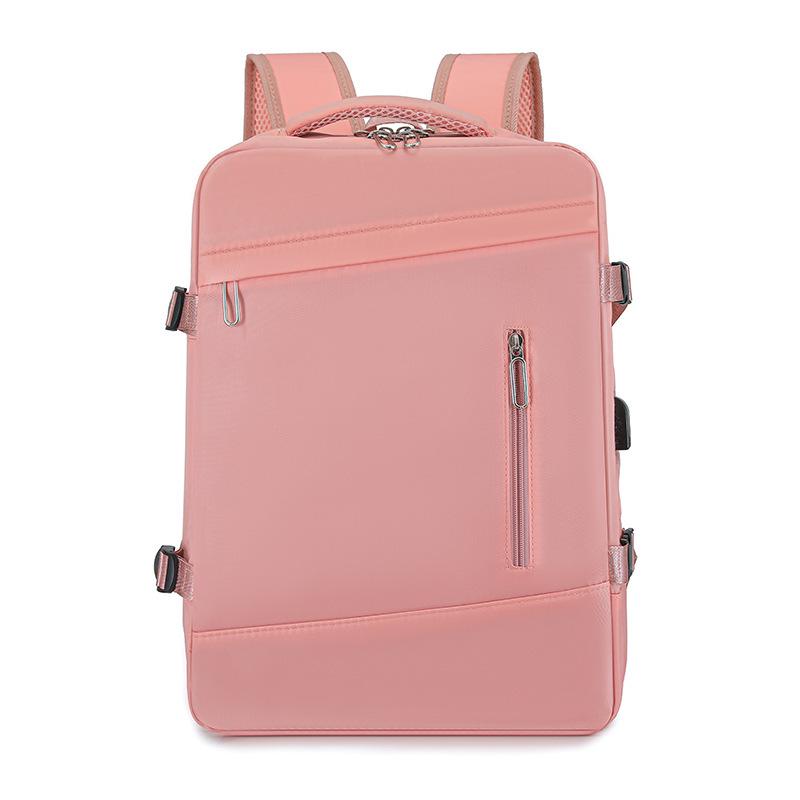 Expandable Oxford Cloth Business Backpack with Laptop and Shoe Compartments, Portable and Lightweight