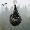 Creative Bat Shaped Flower Pot Hanging Plant Pot Halloween Planter 3D Printed Gothic Small Planters for Windowsill Holder Indoor Outdoor Home Garden