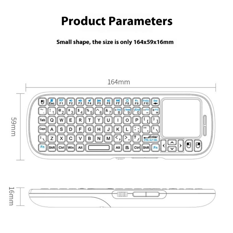 Mini-Funk Tastatur mit Touchpad-Maus Leichtgewicht Tragbarer Controller Bluetooth-kompatible Maus für PC-Gaming