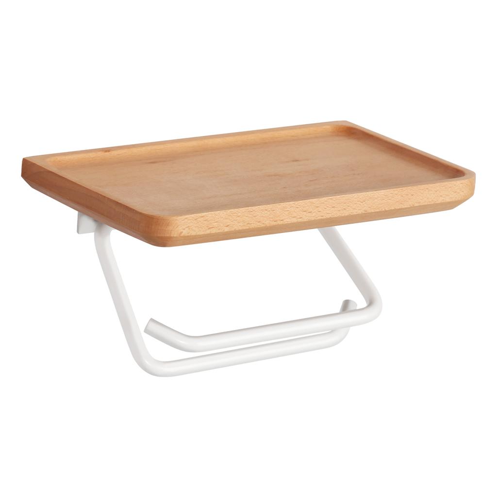 Paper Towel Holder Self Wood Adhesiv No-Punch Wall Mount Kitchen Bathroom Toilet Roll Paper Hook Storage Shelf Easy-Install