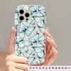 Retro blue butterfly apple 15 mobile phone case iphone14promax transparent soft rubber 13/12/11 anti-drop XR
