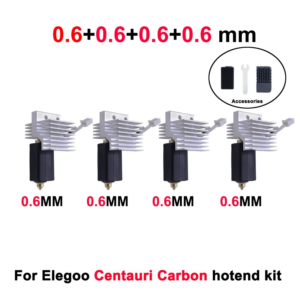 Upgrade Elegoo CC Hotend 0.2/0.4/0.6/0.8mm Assembled Extruder Hotend Kit for Elegoo Centauri Carbon Hot End / Centauri Nozzle