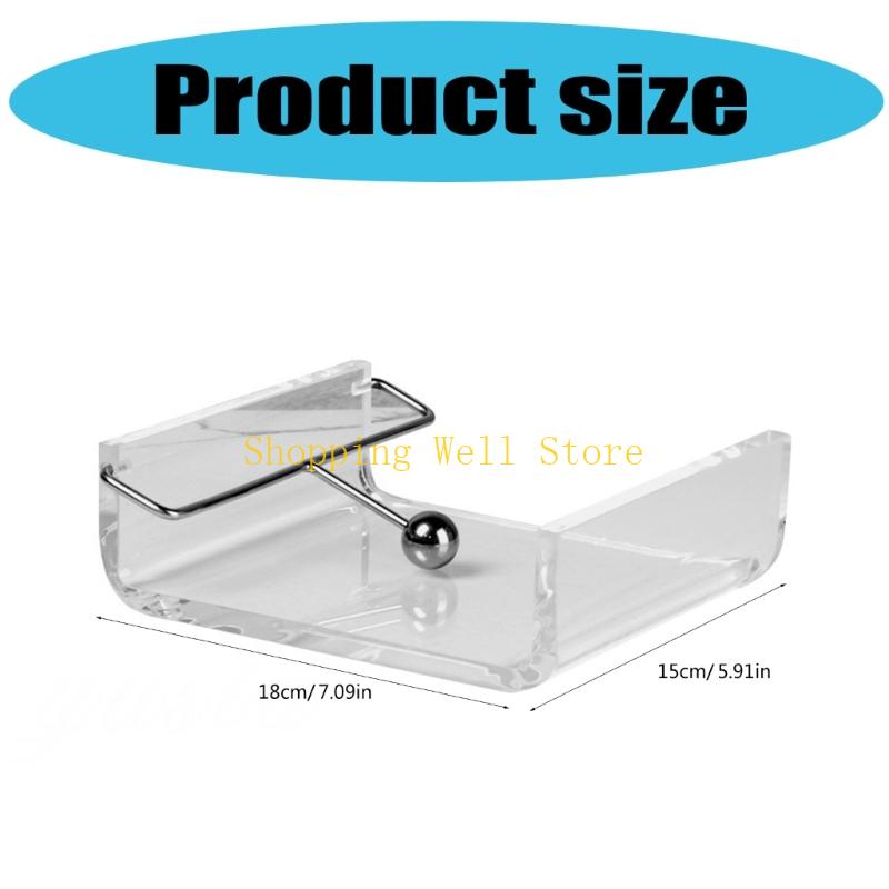 KX4B Contemporary Acrylic Paper Towel Dispenser Weighted Arm Paper Towel Tissue Holder Rack for Dining Table