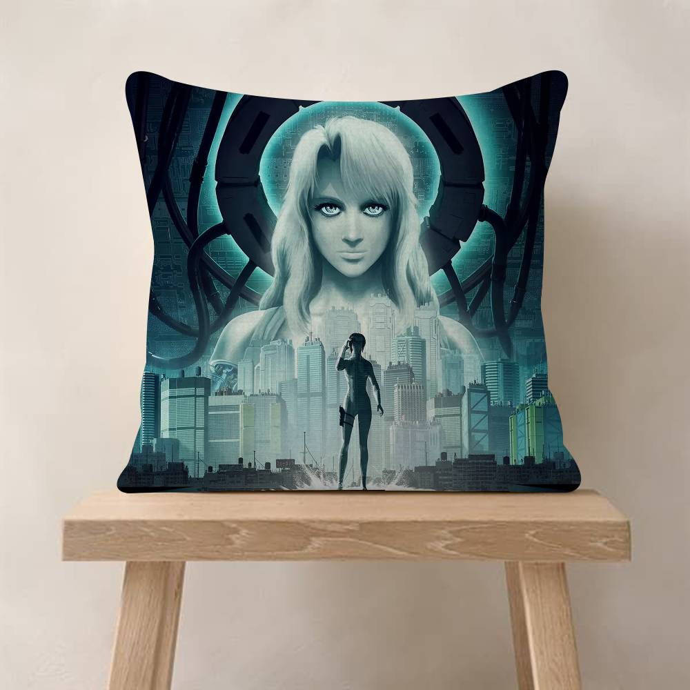 Anime Ghost In The Shell Movie Sticky Cushion Cover 30x50 Polyester Sofa Cushions Decorative Throw Pillows Home Decoration