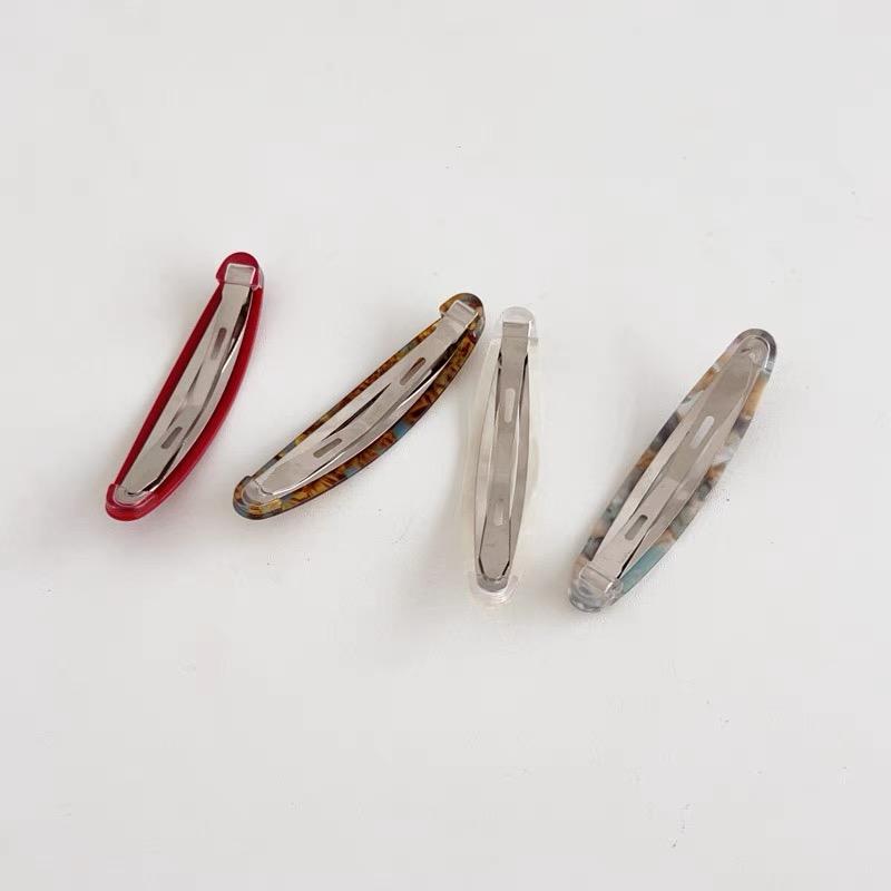 Acetate Hair Clips Bobby Pins Simple Sweet Oval Geometric Side Pins Hairpin Women Hair Accessories