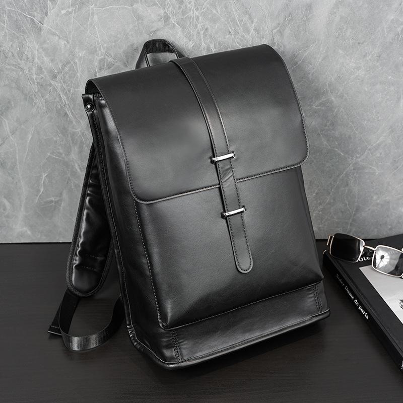Men'S Backpack Simple Retro Trendy Brand Men'S Bag College Student Schoolbag Computer Backpack Short-Distance Luggage Bag