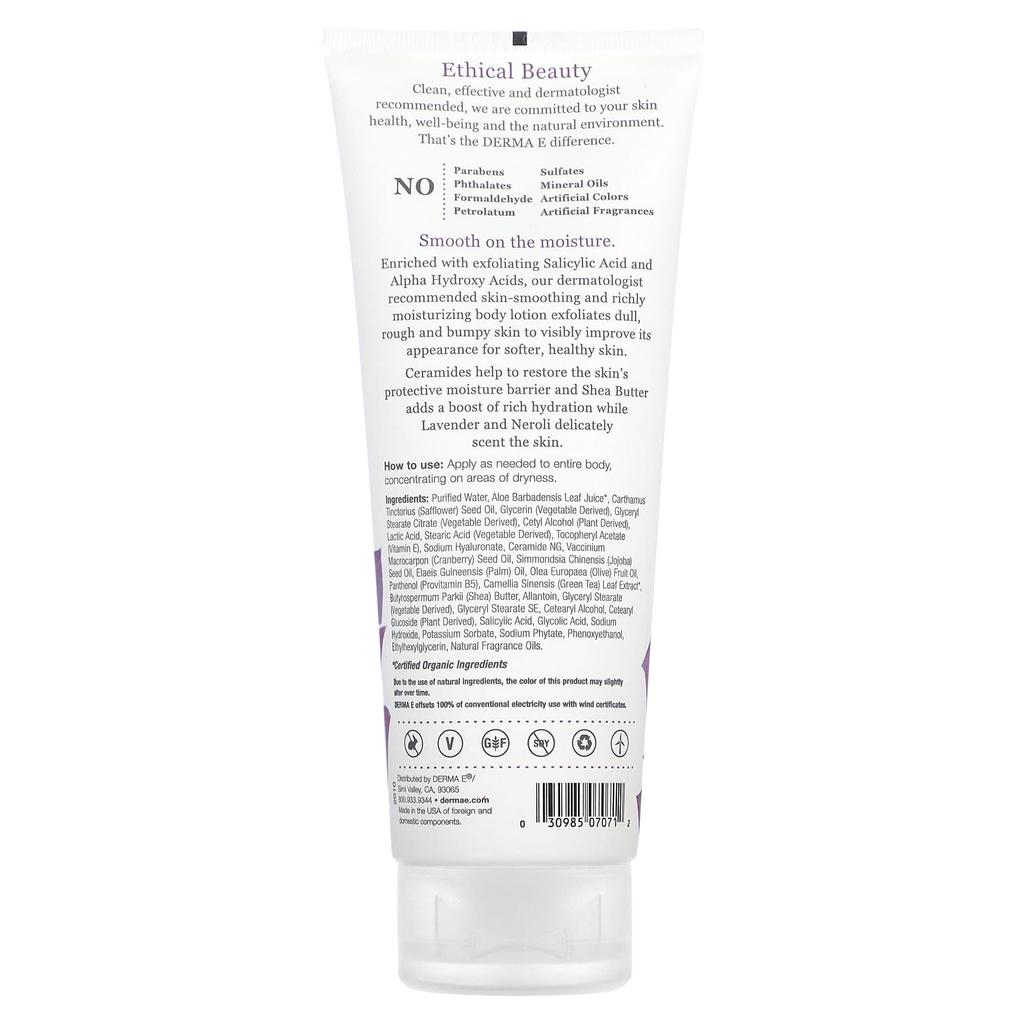 Derma E Vitamin E Skin Soothing Shea Butter Body Lotion, Lavender & Neroli, 227g (8oz)