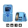 Flip Mobile Phone 2 SIM Standby Magic Voice FM Radio Torcia Blacklist 1.77'' Piccolo Telefono Pieghevole Quadrato