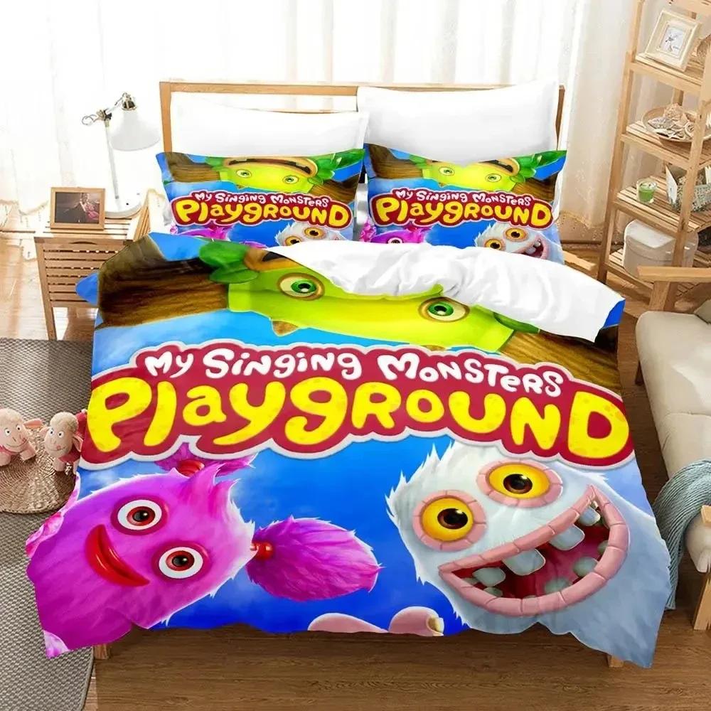 My Singing Monsters Anime Comfortable Duvet Quilt Cover Pillowcase Bedding Set Children Bedroom Decoration Home Textile
