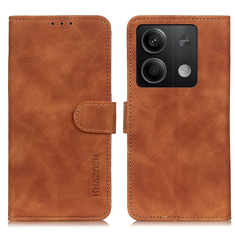KHAZNEH For Xiaomi Redmi Note 13 5G Case Retro PU Leather Smart Phone Stand Cover
