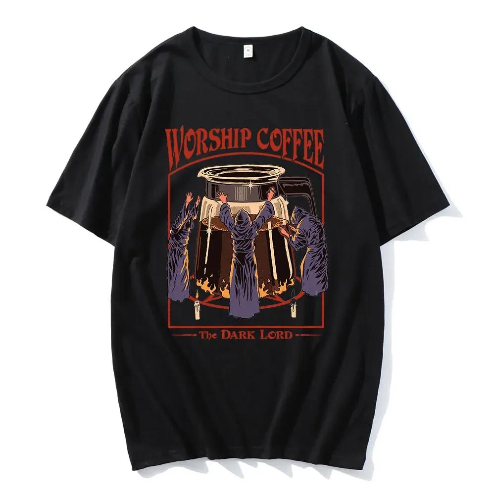 202 1hot Sale Popular Style Couple Tshirts Worship Coffee Printed High Quality Unsiex Tshirts Oversize Cotton Comfortabled Tees