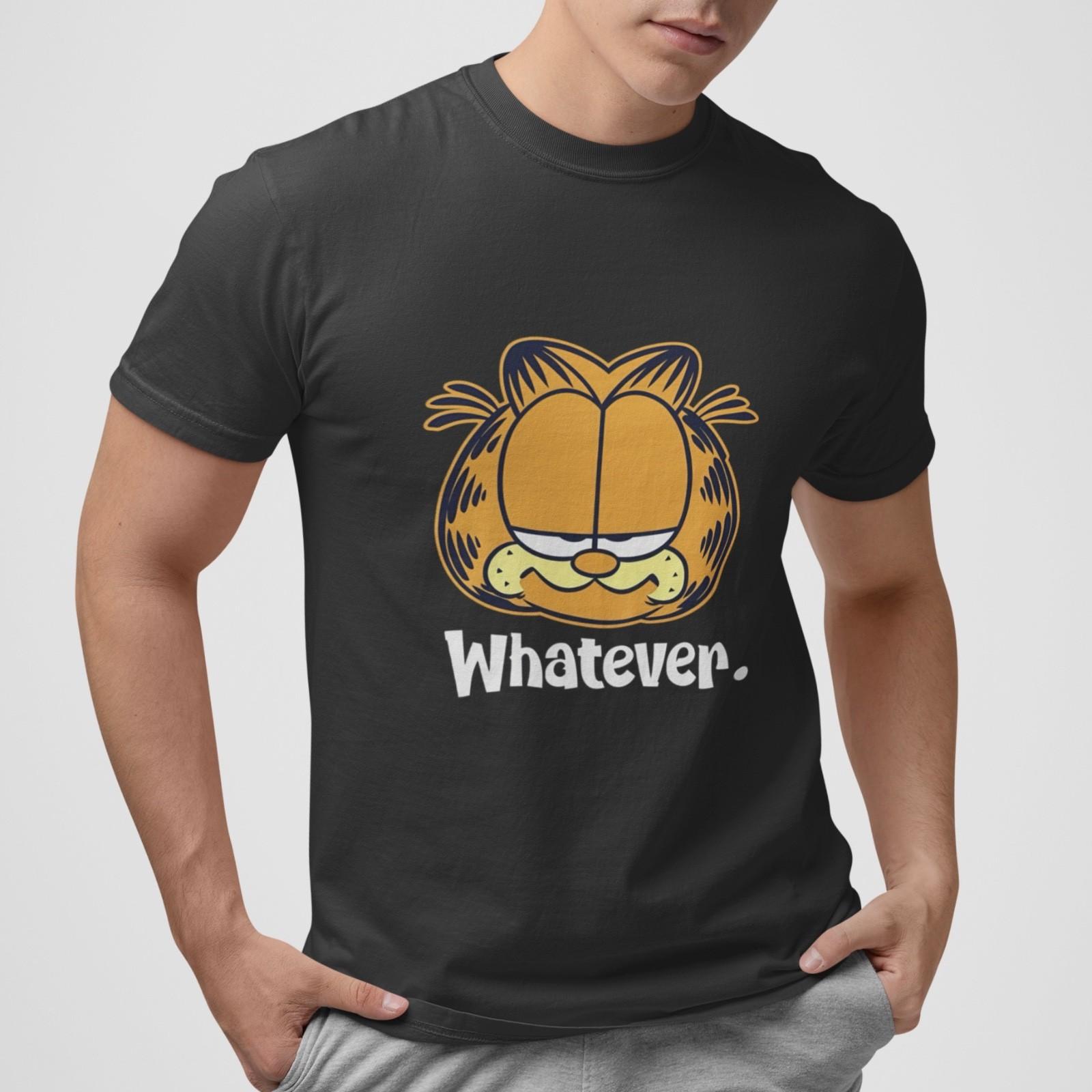 Garfield Whatever T-Shirt Funny Cartoon Graphic Tee Unisex Casual Top Gift XL