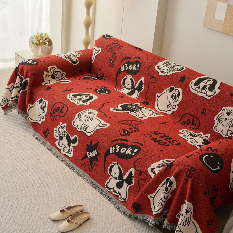 Nordic Style Cross-Border Explosion, Hand-Woven Sofa Cushion, One-Piece Full-Cover Sofa Towel, Anti-Cat Claw And Non-Slip Sofa Cloth
