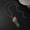 Stylish Tassels Necklace Featuring Adorable Horse Charm Adjustable Chain Length 61+7cm Neckchain Jewelry