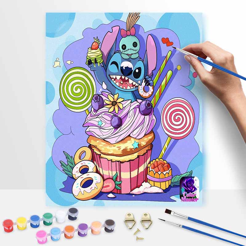 Disney Stitch Sweets DIY Painting Kit Classic Style Home Decor Craft Gift Idea Art Wall Decor Painting By Numbers For Home Bedroom
