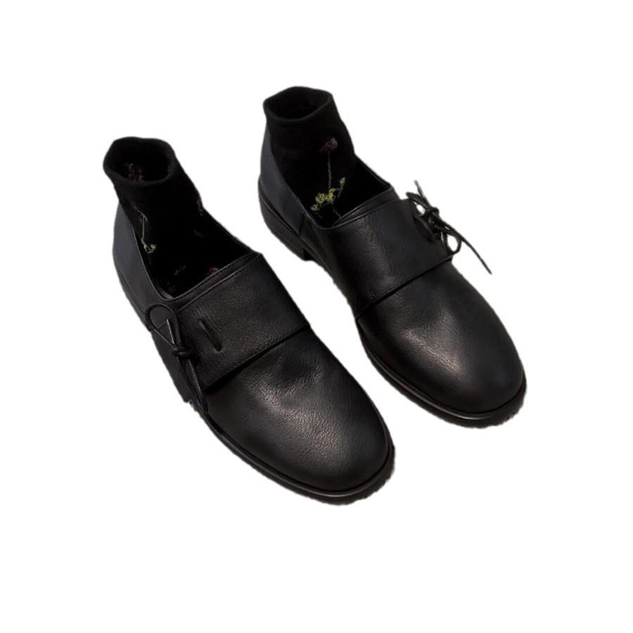 Retro leather bow deep mouth small leather shoes women's 2025 autumn and winter new versatile thick heel round head loafers single shoes