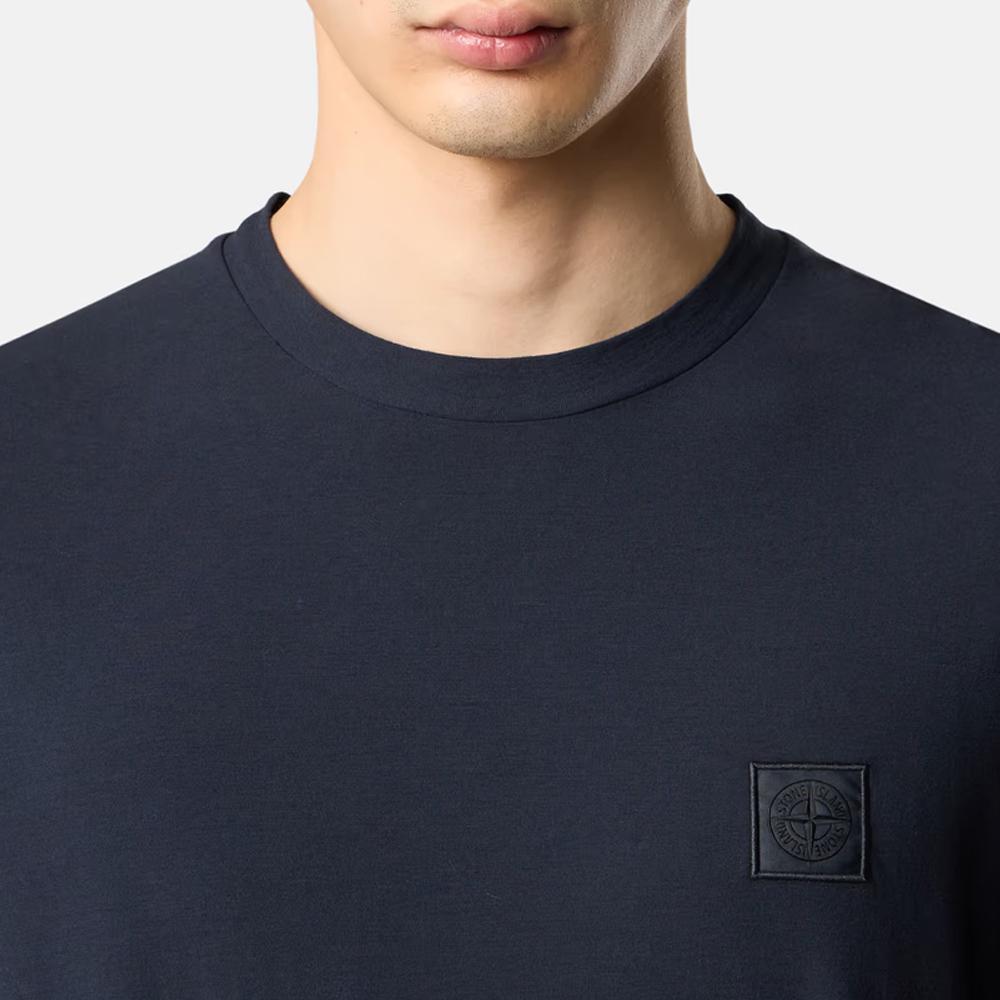STONE ISLAND Logo Crew Neck Slim Fit Short Sleeve T-Shirt Men Tops Navy-Blue K1S1521000-08S0F11-V0020