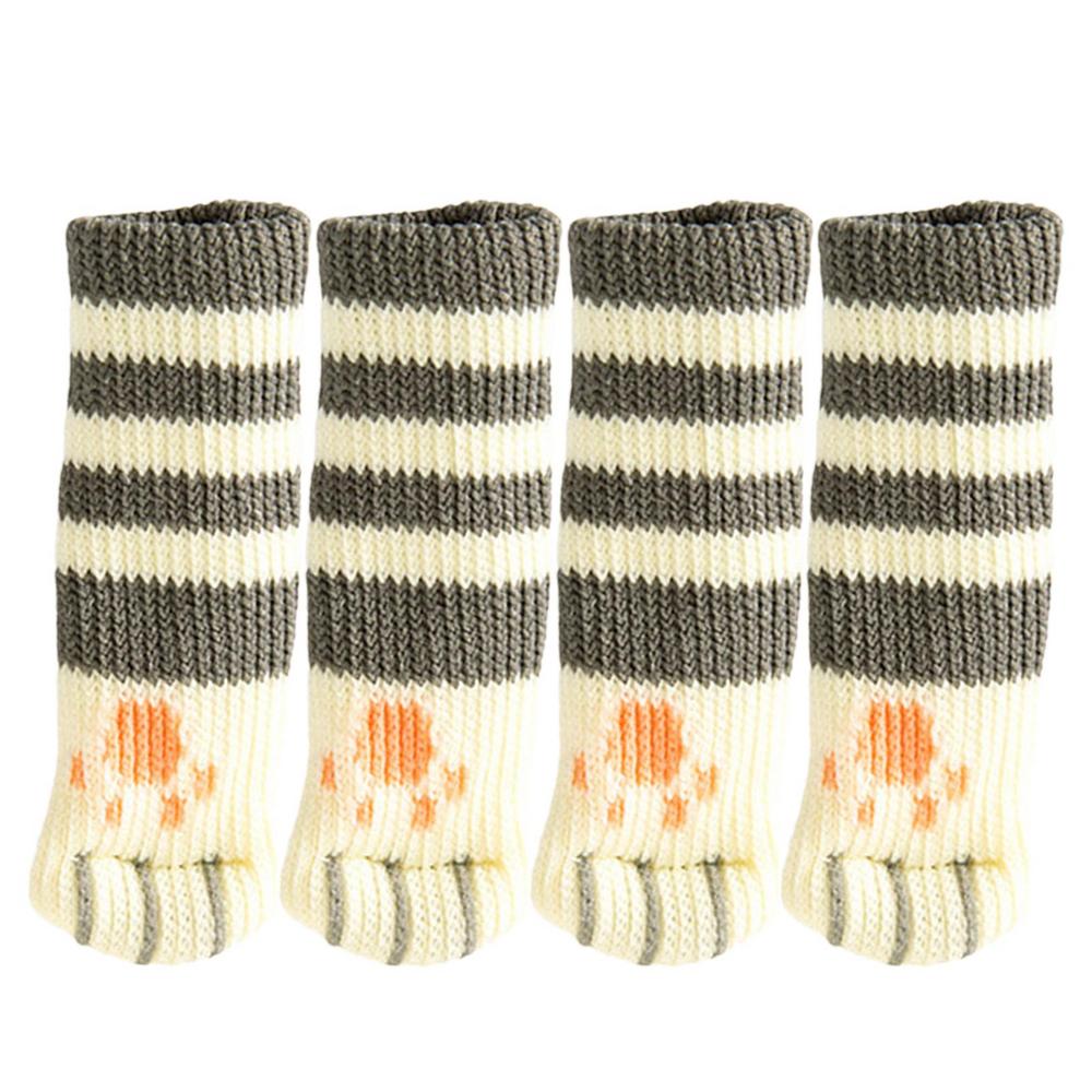 4Pcs Table And Chair Foot Pad Foot Cover Knitted Socks Cat Claw Mute Wear-resistant Non-slip suitable Floor Protection Mat