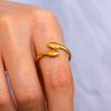New Gold Color Double Head Snake Open Ring For Women Men Fashion Stainless Steel Symmetry Serpent Ring Jewelry Punk Anillos Gift