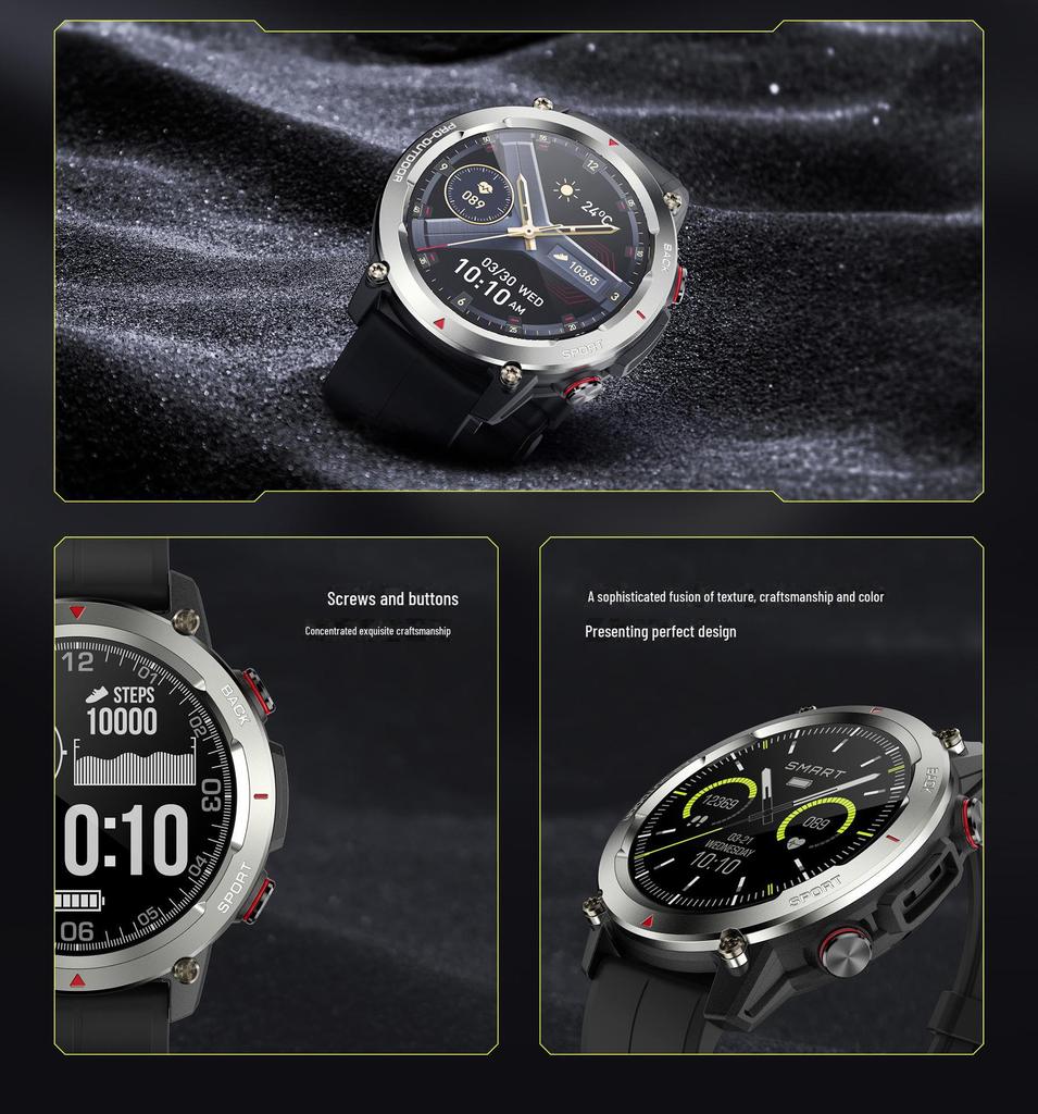 S55 Chytré hodinky: Unisex Vodotěsné Sportovní Hodinky s Monitorováním Srdeční Frekvence a Kyslíku v Krvi