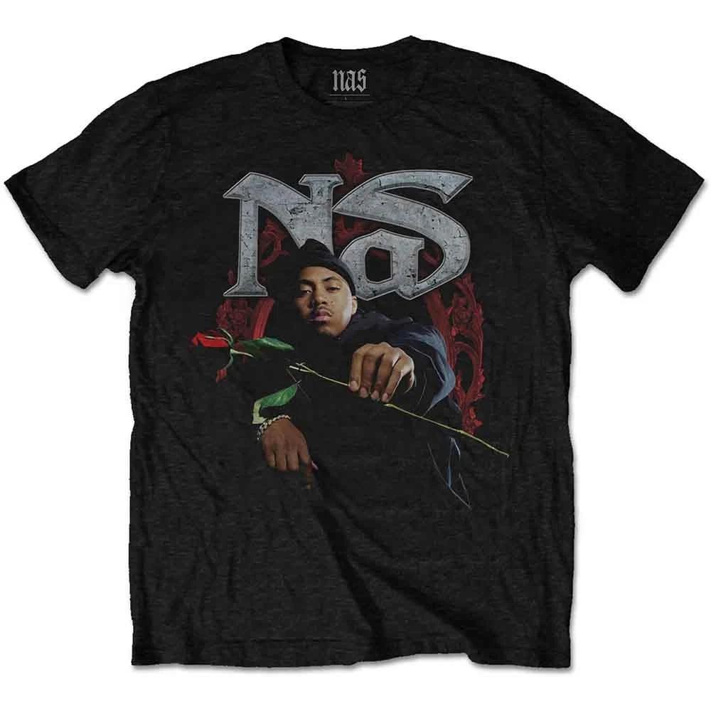 Nas Red Rose Official Mens Unisex T-Shirt S