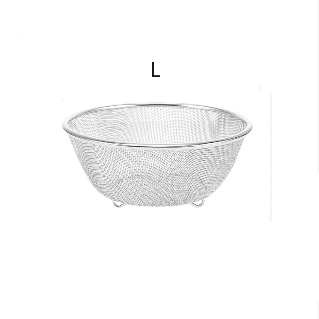 Stainless Steel Drain Basket For Washing Vegetables Fruit Rice Household Multi Use Mesh Sieve Kitchen Draining Basket Easy Clean