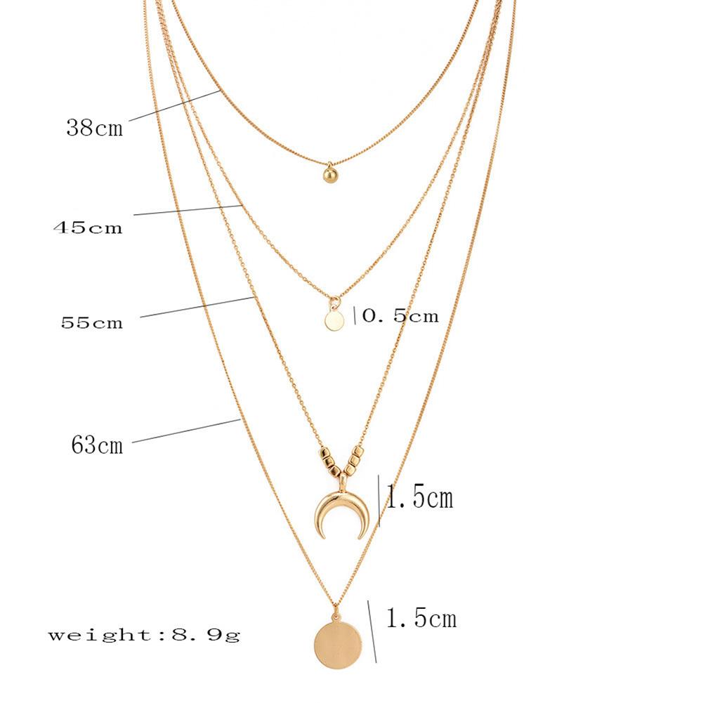 Women Fashion Multilayered Moon-circle Lady Pendant Delicate Fine Craft Ornaments