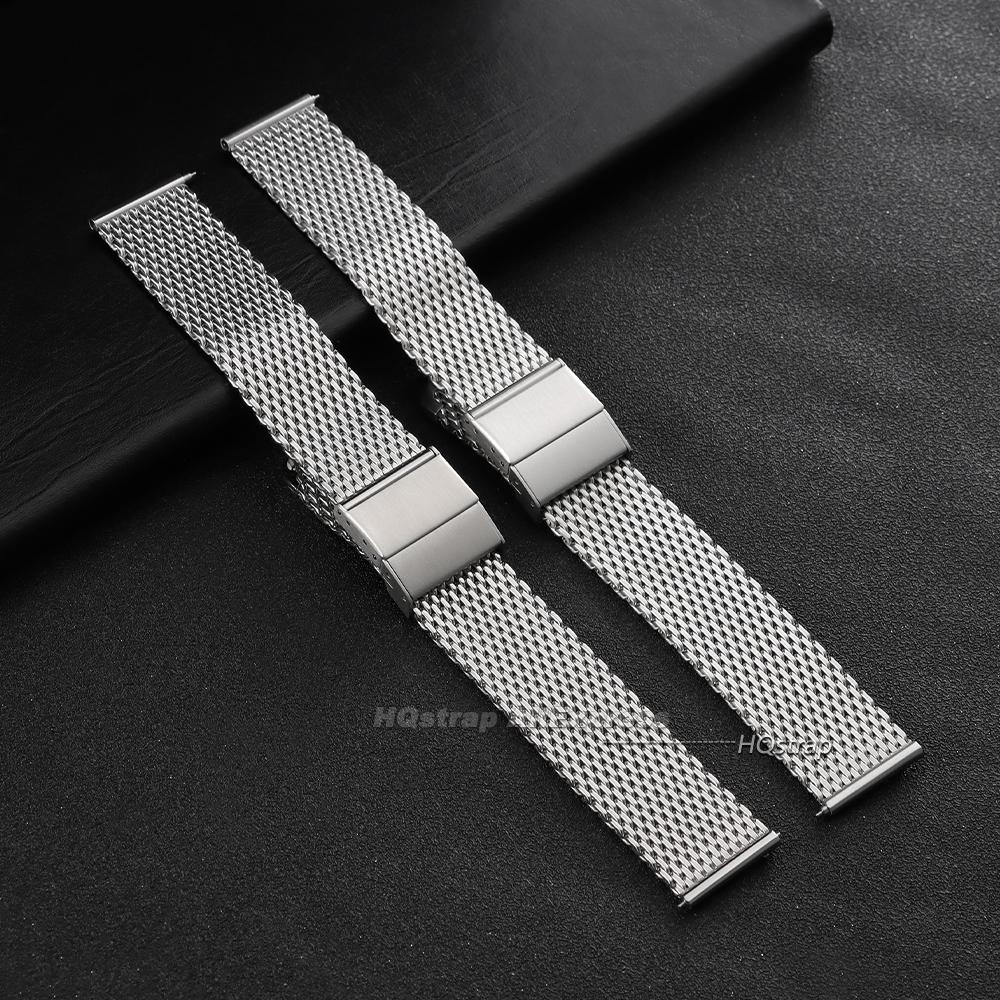 Stal Nierdzewna Pasek do Zegarka 20mm 22mm 1.0 Mediolański Magnetyczna Klamra Pasek Matowy Polerowany Siatkowy Bransoleta Uniwersalny Premium Opaska na Nadgarstek