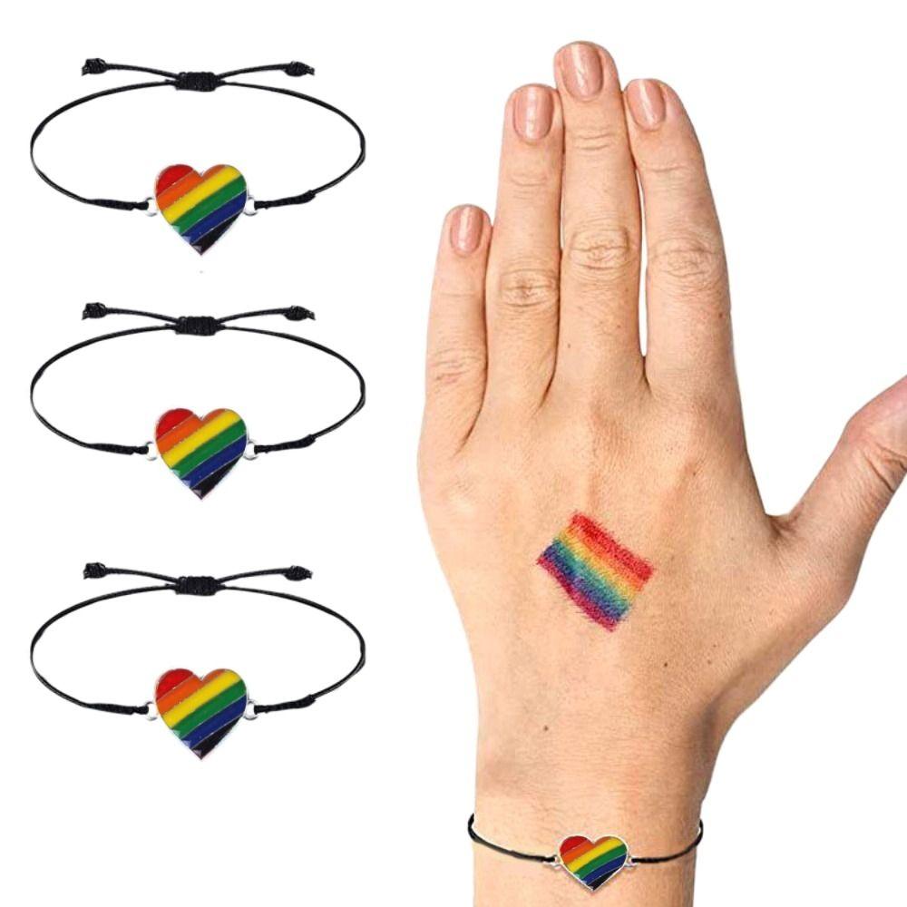 6Pcs Boho Couple Prided Bracelet Colorful Friendship Braided Rope  Pride Month