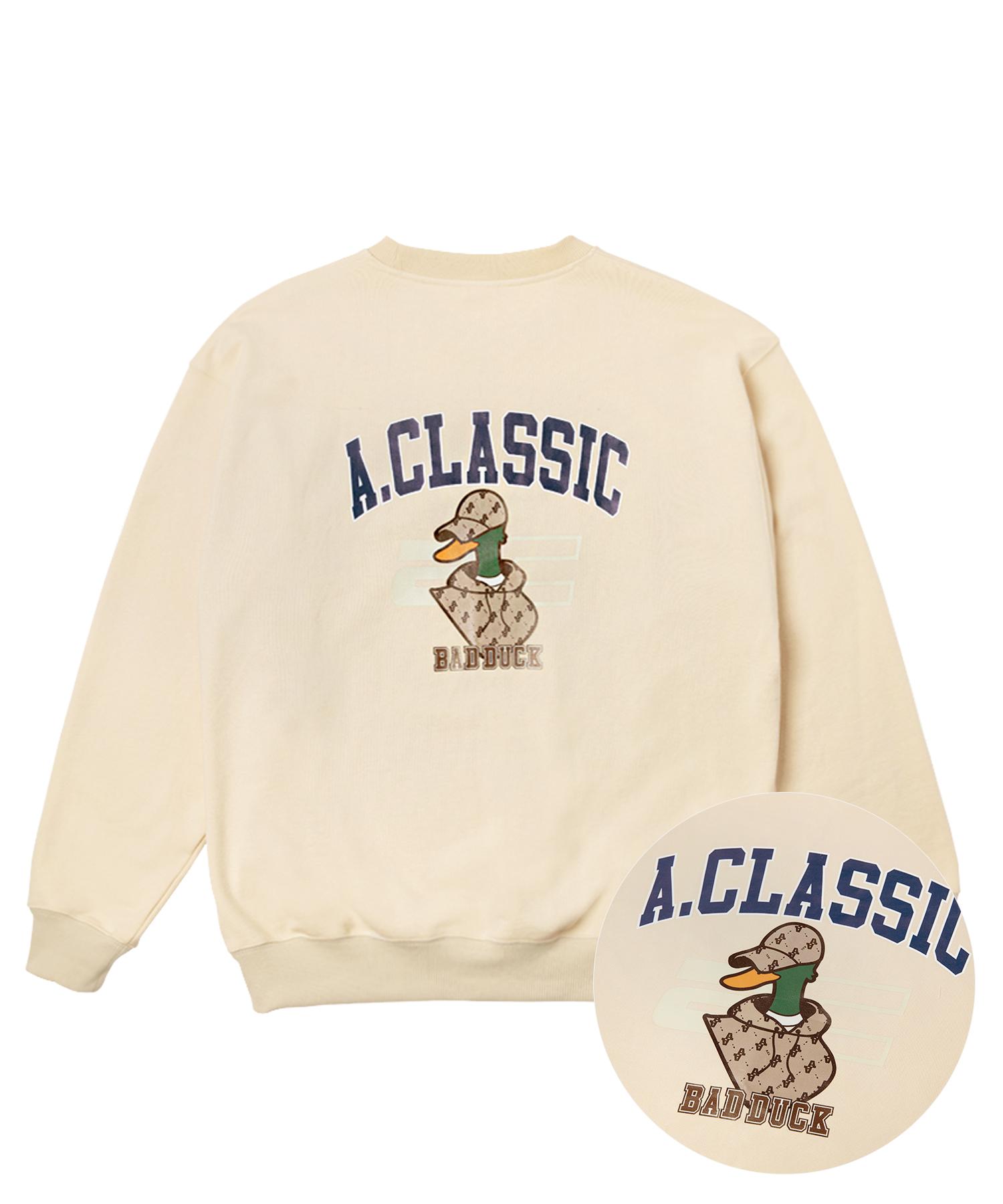 Aki Classic Bad Duck Crewneck Beige Beige/L