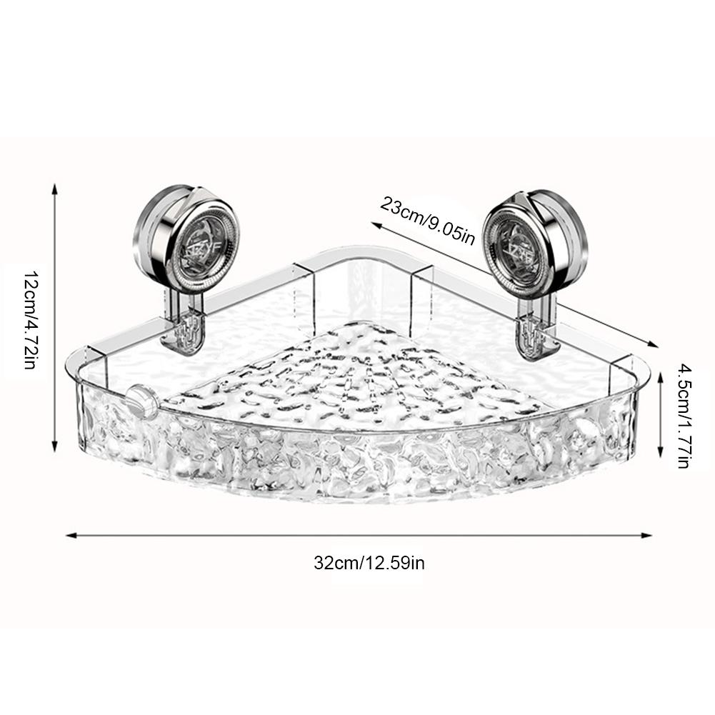 Glacier Pattern Suction Cup Shelf Wall Mounted Transparent Storage Holder Suction Cup Storage Basket for Makeup Organizer Rack