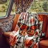 Monarch Butterfly Floral Blanket Personalized Name Soft Comfortable Stylish Blanket Car Blanket Perfect For Travel Camping Outdoor Home Suitable For