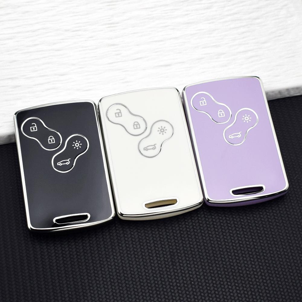 Fashion Tpu Car Key Case Cover For Renault Clio Captur Duster Logan Megane Scenic Koleos Fluence Zoe Key Fob Keychain Auto Parts
